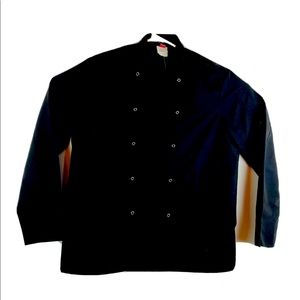 DENNY'S Chef Jacket Size M Euro M Asia L Black Long Sleeve Double Breasted